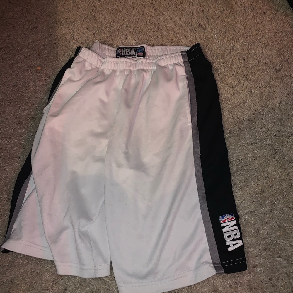White NBA athletic shorts